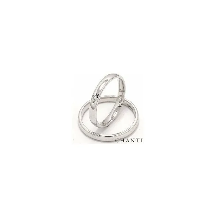 diamant vigselsringar i 14  karat vitguld 0,025 ct - set
