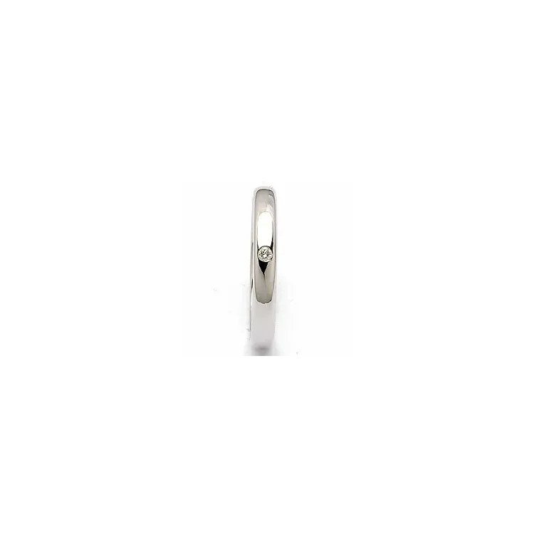 Smal oval vigselsring i 14  karat vitguld 0,025 ct