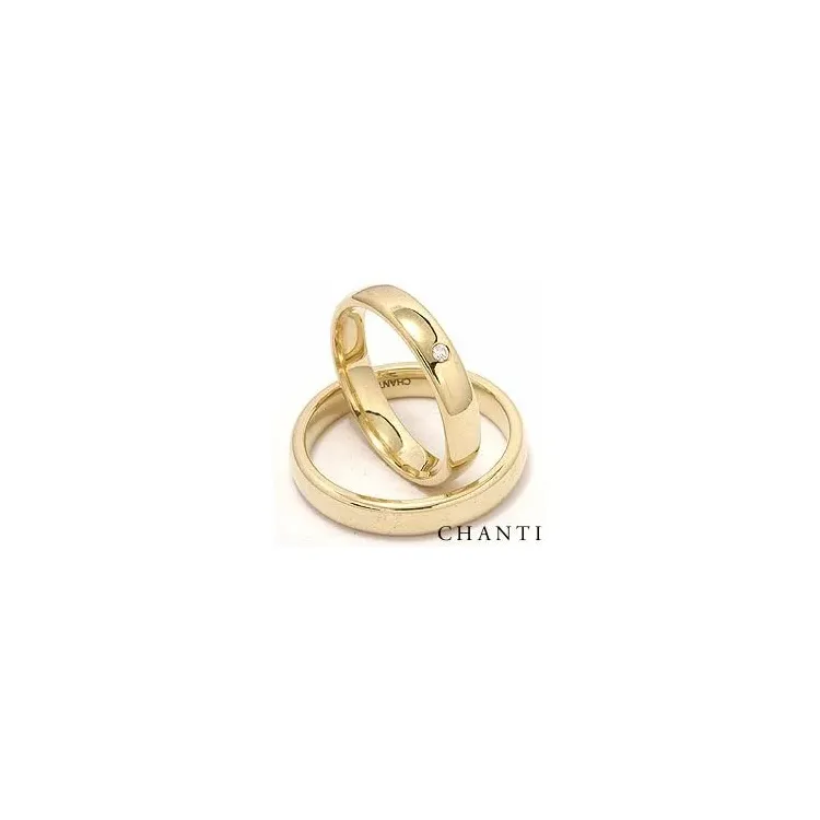 Vigselsringar i 14  karat guld 0,025 ct ct - set