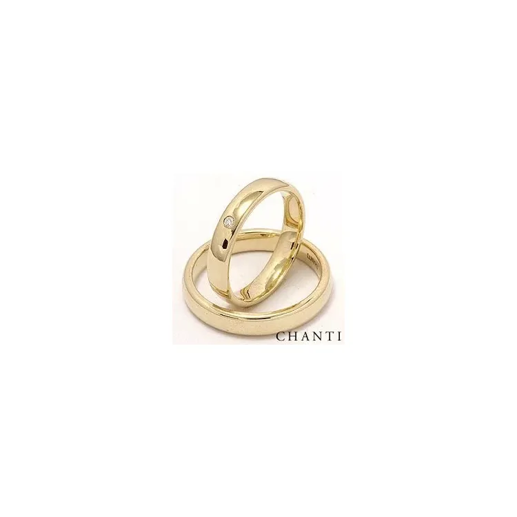 Vigselsringar i 14  karat guld 0,025 ct ct - set