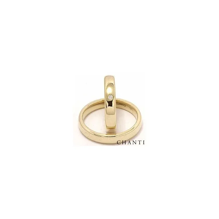 Vigselsringar i 14  karat guld 0,025 ct ct - set