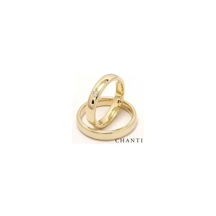 Vigselsringar i 14  karat guld 0,05 ct ct - set