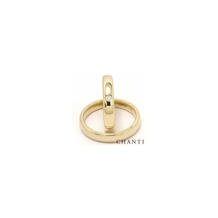 Vigselsringar i 14  karat guld 0,05 ct ct - set