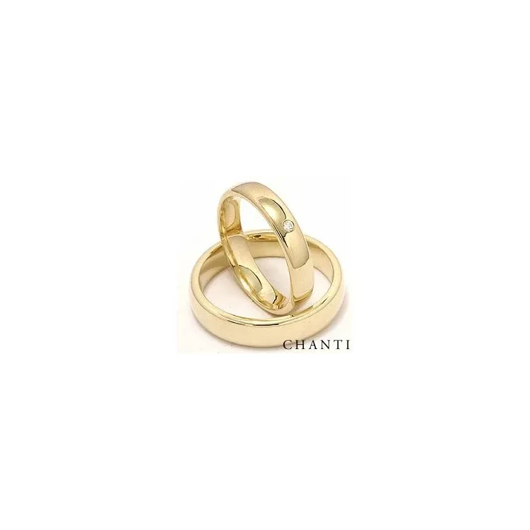 Vigselsringar i 14  karat guld 0,025 ct ct - set