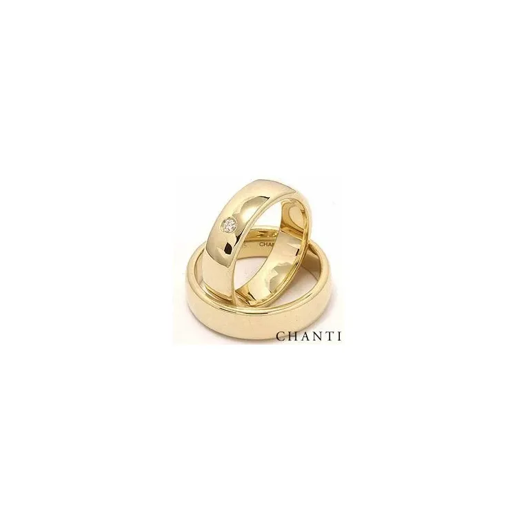 diamant vigselsringar i 14  karat guld 0,05 ct ct - set