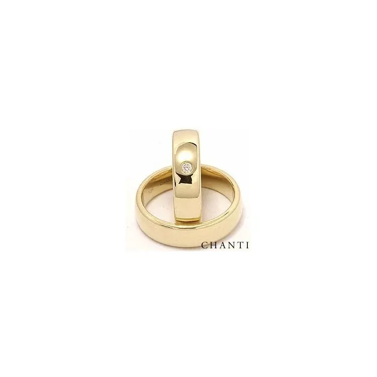 diamant vigselsringar i 14  karat guld 0,05 ct ct - set