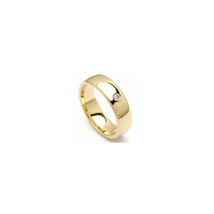 diamant vigselsring i 14  karat guld 0,05 ct