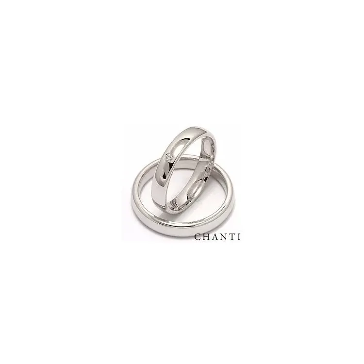 Vigselsringar i 14  karat vitguld 0,025 ct - set