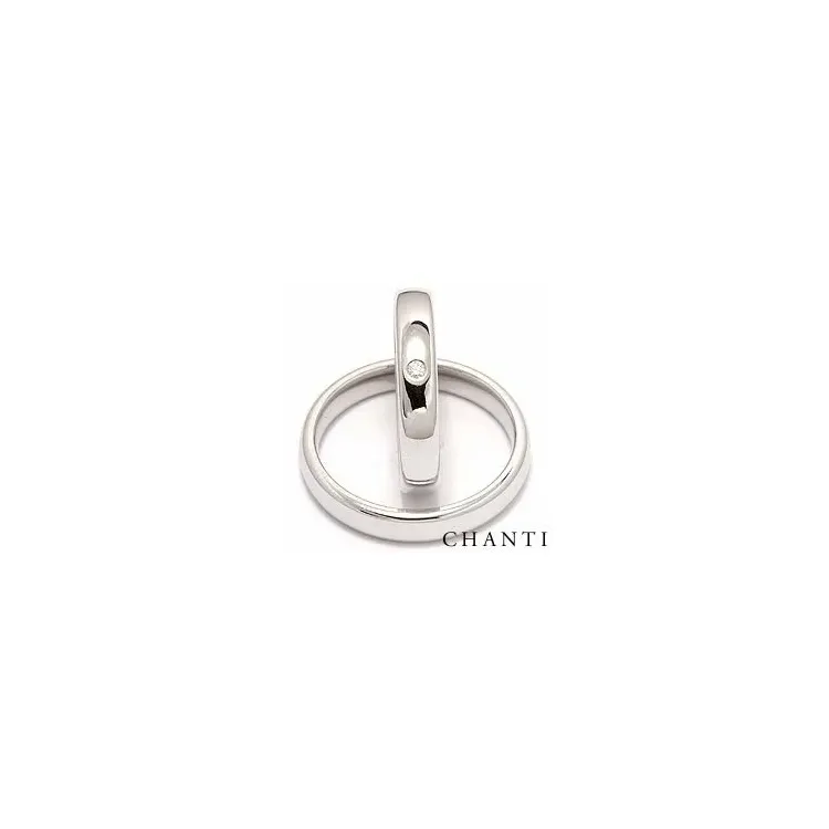 Vigselsringar i 14  karat vitguld 0,025 ct - set