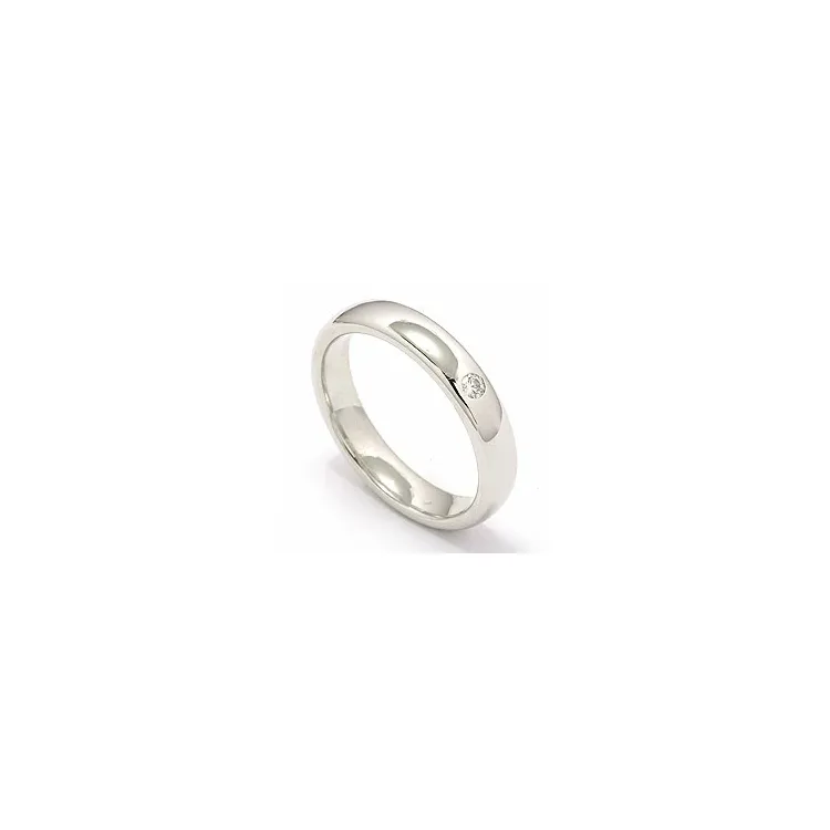 vigselsring i 14  karat vitguld 0,05 ct
