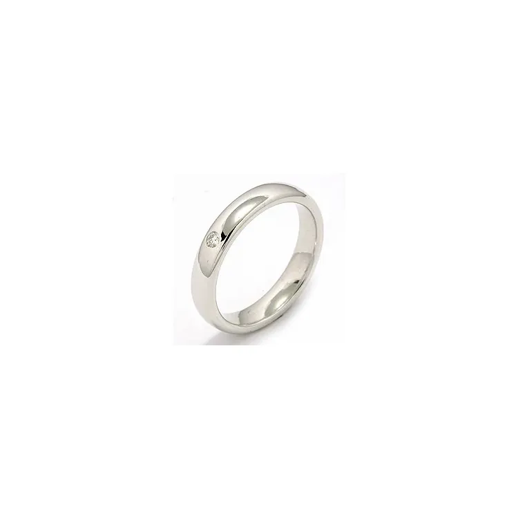 vigselsring i 14  karat vitguld 0,05 ct