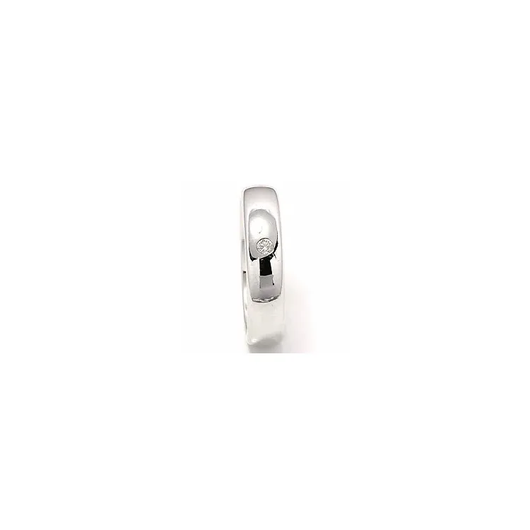 bred vigselsring i 14  karat vitguld 0,05 ct