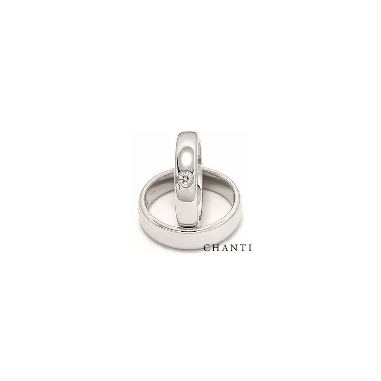 Vigselsringar i 14  karat vitguld 0,10 ct - set