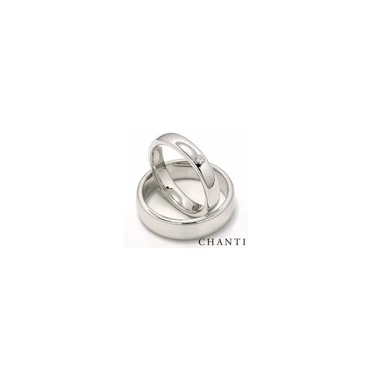 Vigselsringar i 14  karat vitguld 0,05 ct - set