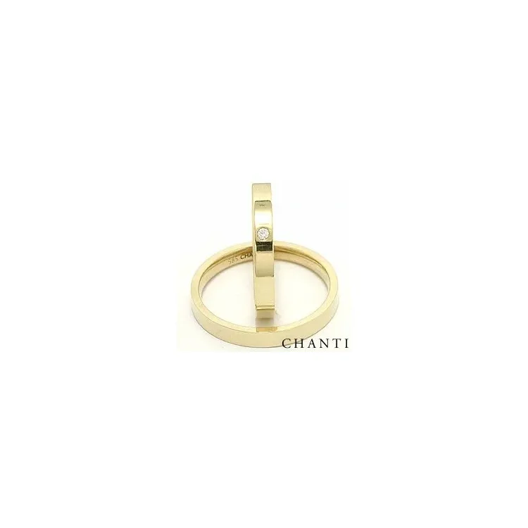 diamant vigselsringar i 14  karat guld 0,025 ct - set