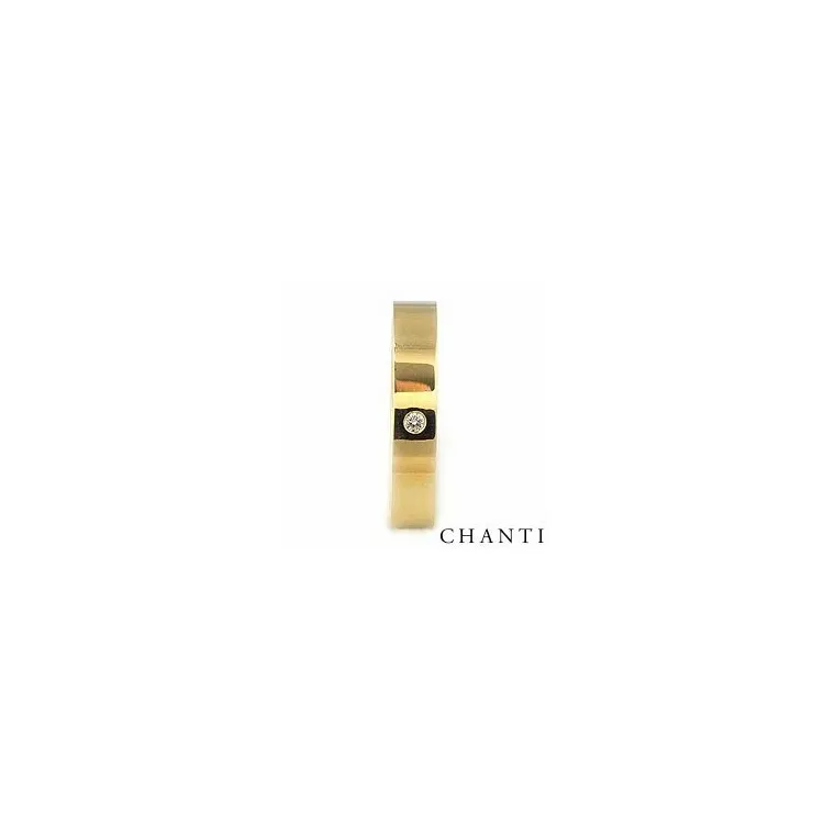 elegant vigselsring i 14  karat guld 0,025 ct