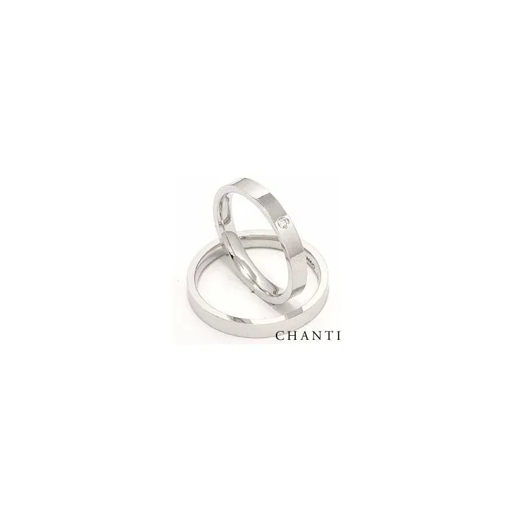 vigselsringar i 14  karat vitguld 0.025 ct - set