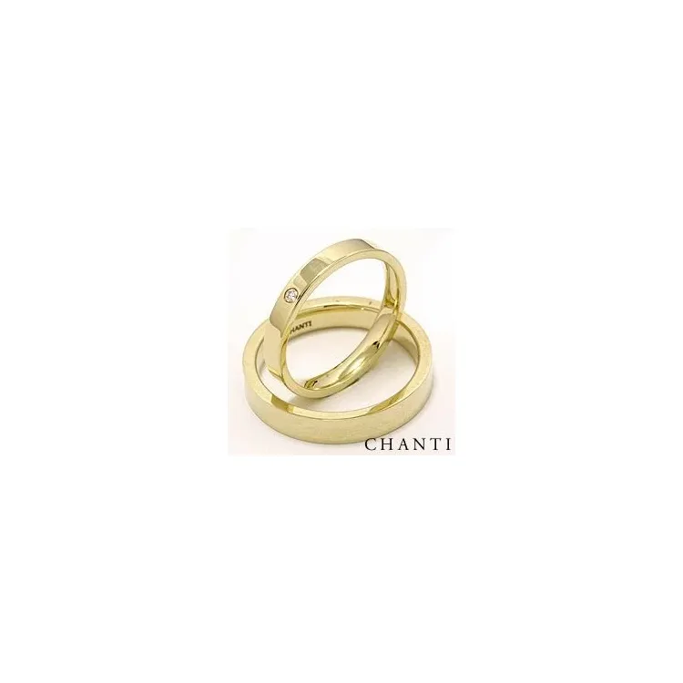 Vigselsringar i 14  karat guld 0,025 ct - set