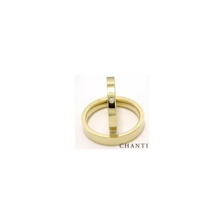 Vigselsringar i 14  karat guld 0,025 ct - set