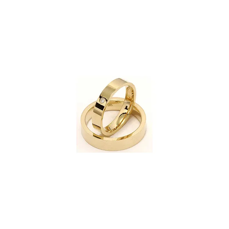 Vigselsringar i 14  karat guld 0,025 ct - set