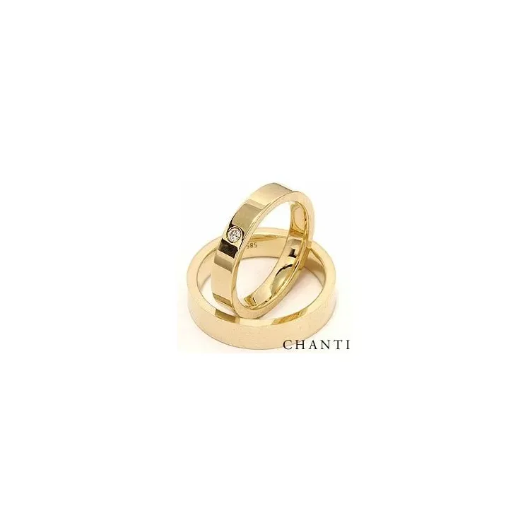 Vigselsringar i 14  karat guld 0,05 ct - set