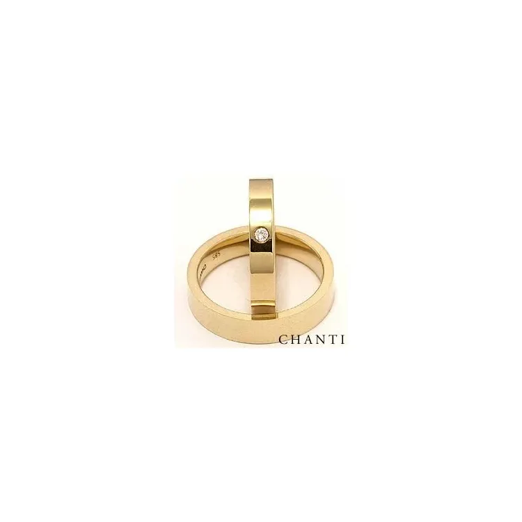 Vigselsringar i 14  karat guld 0,05 ct - set