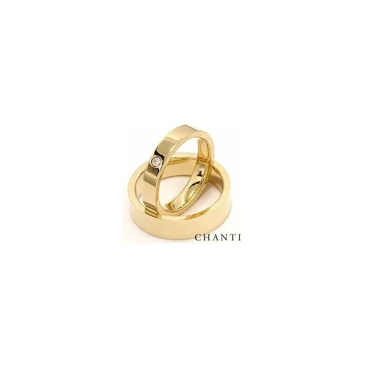 diamant vigselsringar i 14  karat guld 0,05 ct - set
