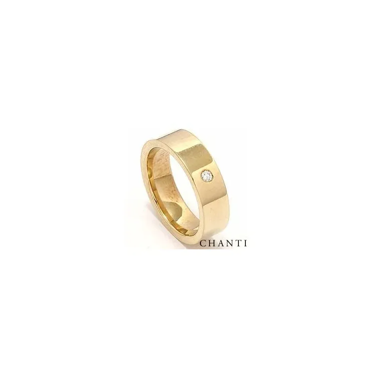 vigselsring i 14  karat guld 0,05 ct