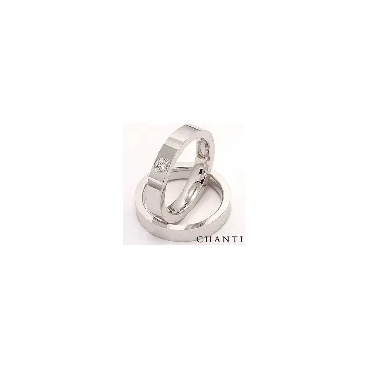 Vigselsringar i 14  karat vitguld 0,10 ct - set