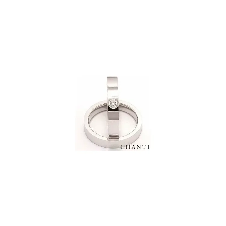 Vigselsringar i 14  karat vitguld 0,10 ct - set