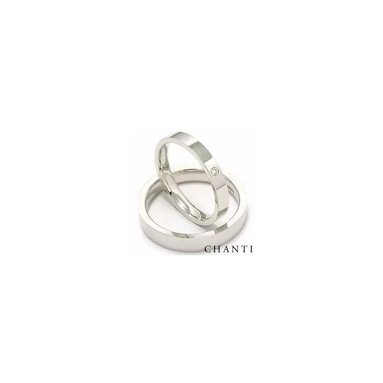 Vigselsringar i 14  karat vitguld 0,025 ct - set