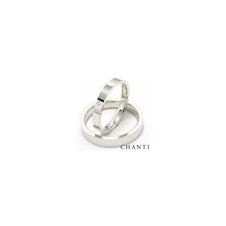 Vigselsringar i 14  karat vitguld 0,025 ct - set
