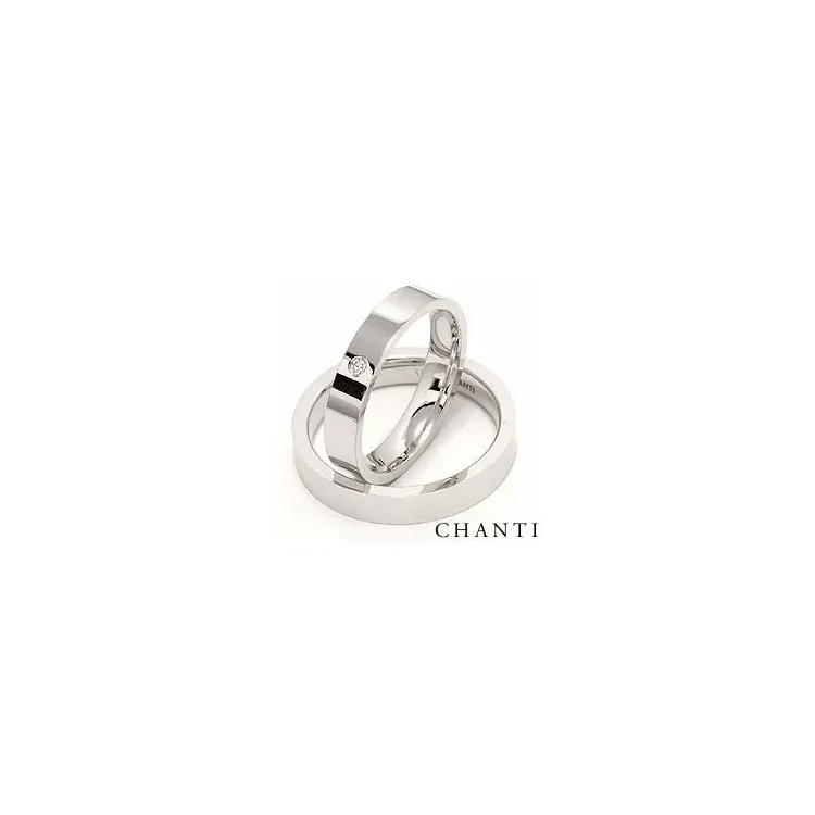 vigselsringar i 14  karat vitguld 0,025 ct - set