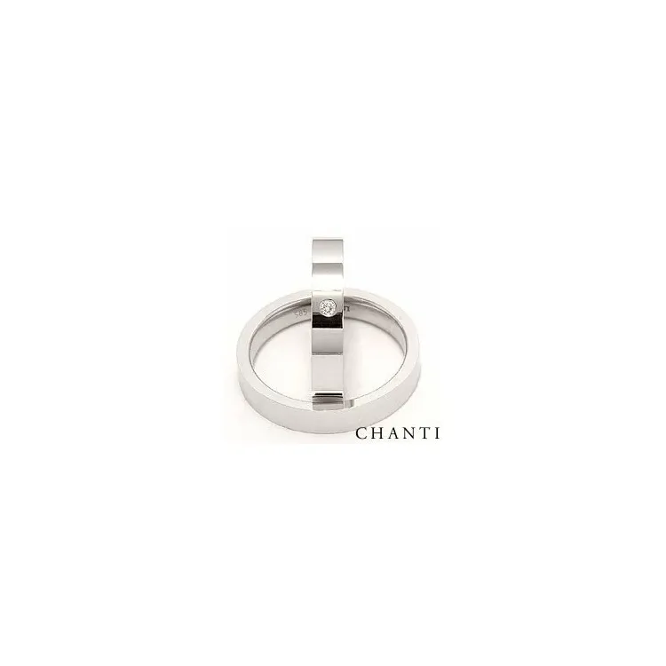 vigselsringar i 14  karat vitguld 0,025 ct - set