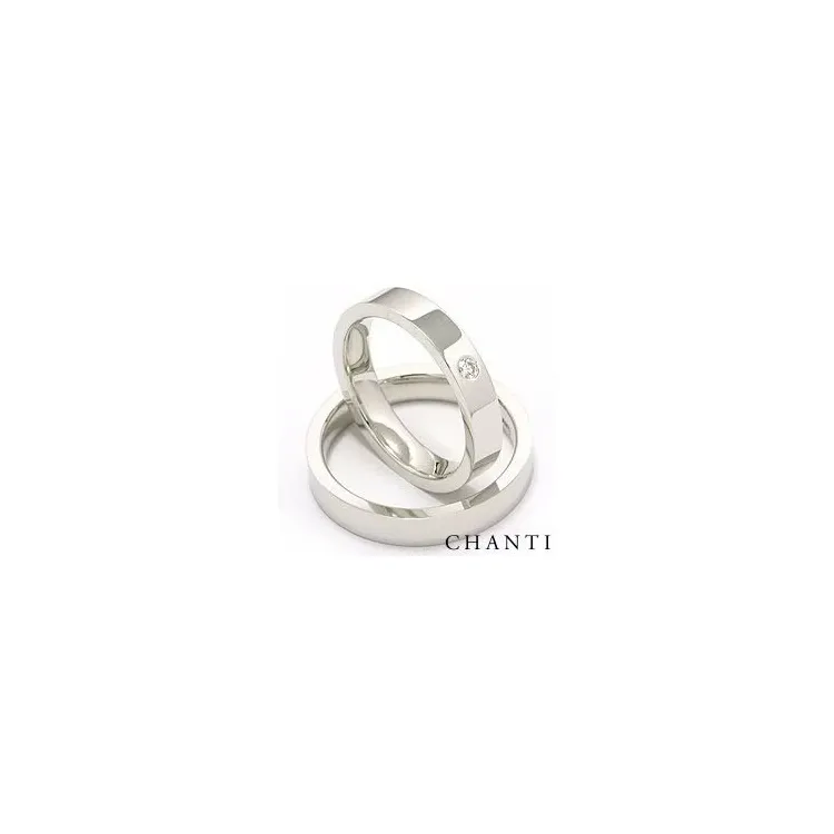Vigselsringar i 14  karat vitguld 0,05 ct - set