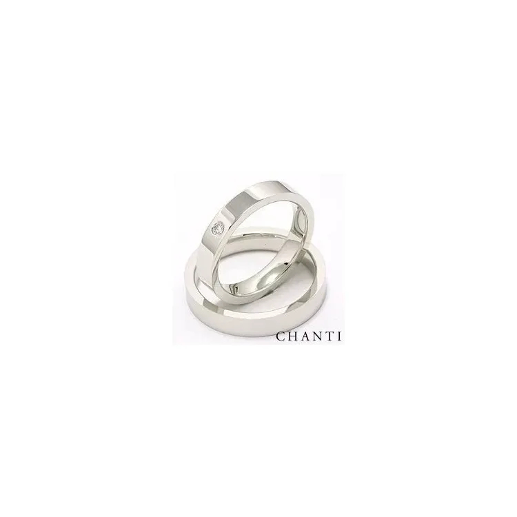 Vigselsringar i 14  karat vitguld 0,05 ct - set