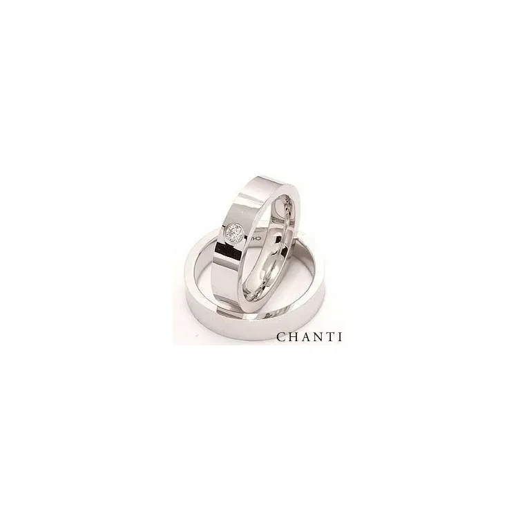 Vigselsringar i 14  karat vitguld 0,10 ct - set