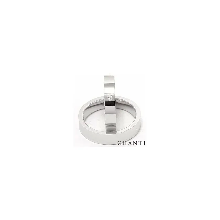 Vigselsringar i 14  karat vitguld 0,025 ct - set