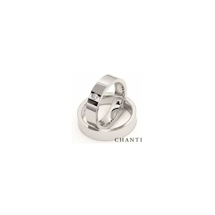 Vigselsringar i 14  karat vitguld 0,05 ct - set