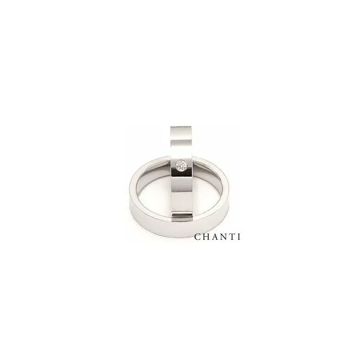 Vigselsringar i 14  karat vitguld 0,05 ct - set