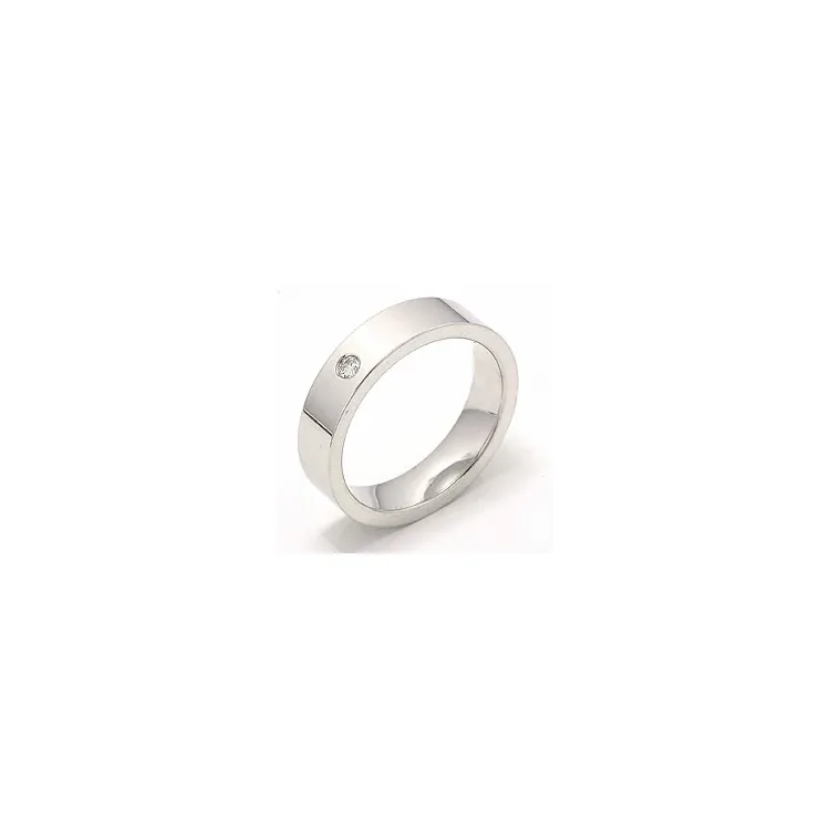 Vigselsring i 14  karat vitguld 0,05 ct
