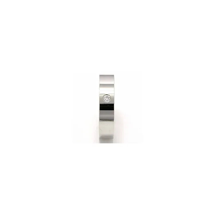 Vigselsring i 14  karat vitguld 0,05 ct