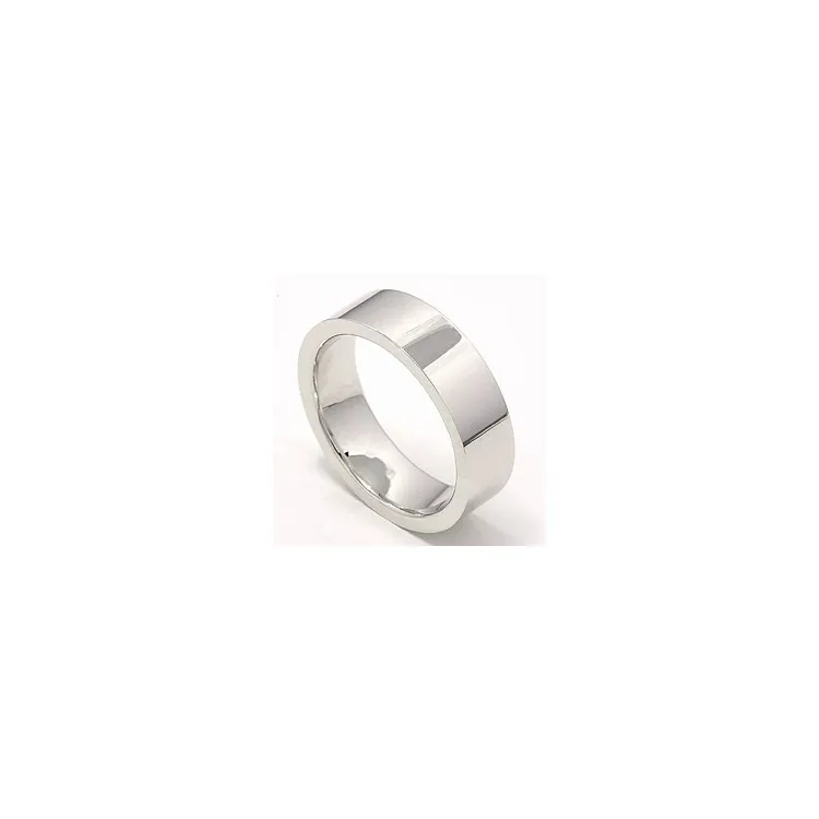platt vigselsring i 14  karat vitguld