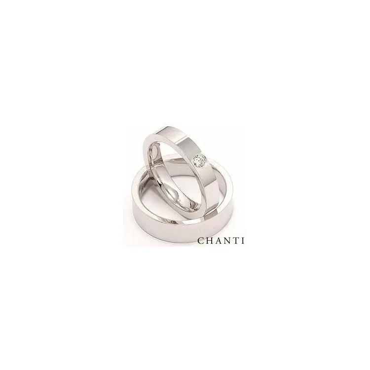 Vigselsringar i 14  karat vitguld 0,10 ct - set
