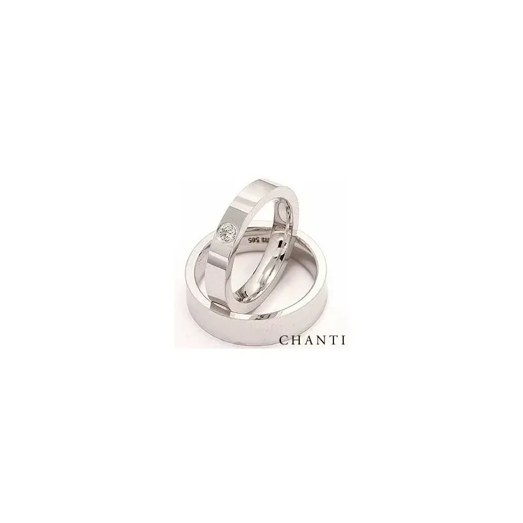 Vigselsringar i 14  karat vitguld 0,10 ct - set