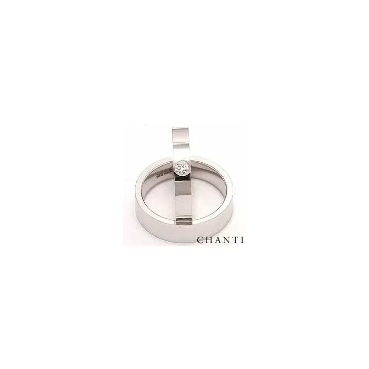 Vigselsringar i 14  karat vitguld 0,10 ct - set
