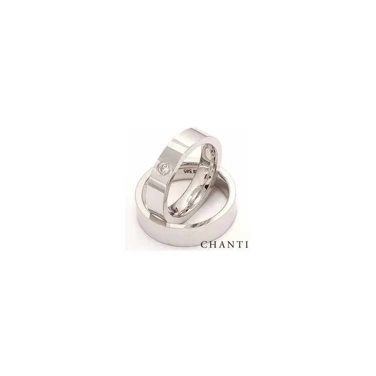 Vigselsringar i 14  karat vitguld 0,10 ct - set