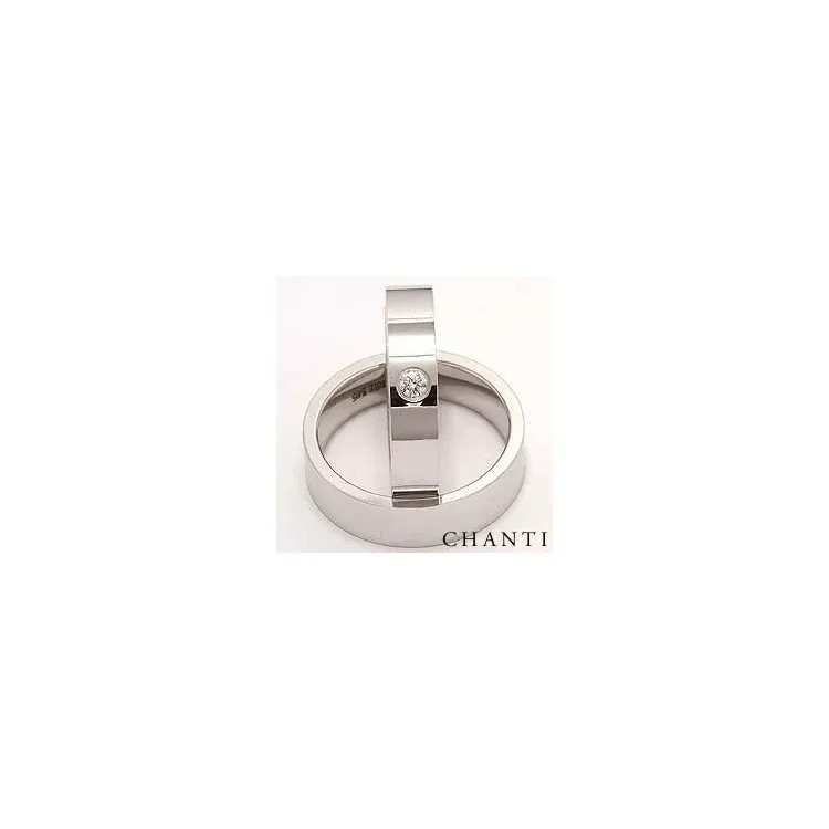 Vigselsringar i 14  karat vitguld 0,10 ct - set