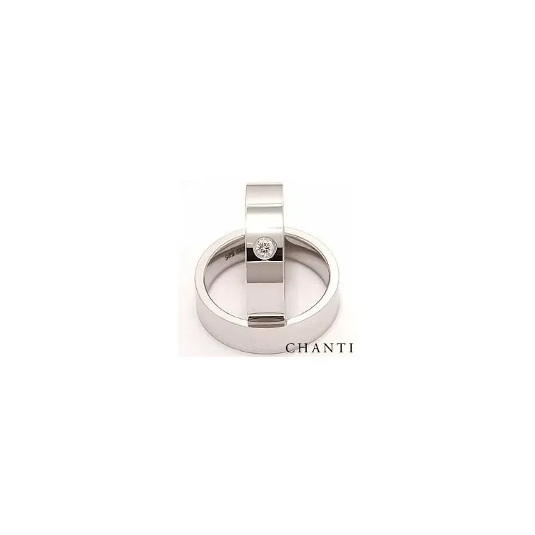 bredd vigselsringar i 14  karat vitguld 0,10 ct - set