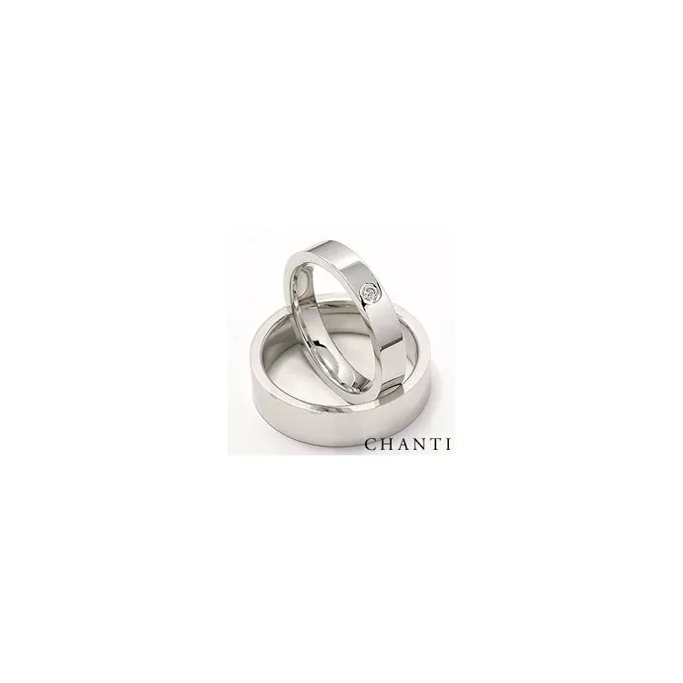 Vigselsringar i 14  karat vitguld 0,05 ct - set